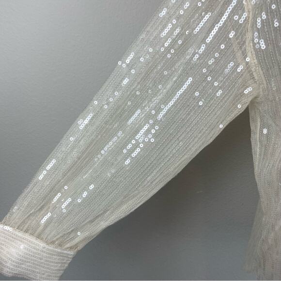 Jeannie Mai X INC Sheer Sequin Oversized  Long Sleeve Shirt NWT XL - Picture 4 of 9